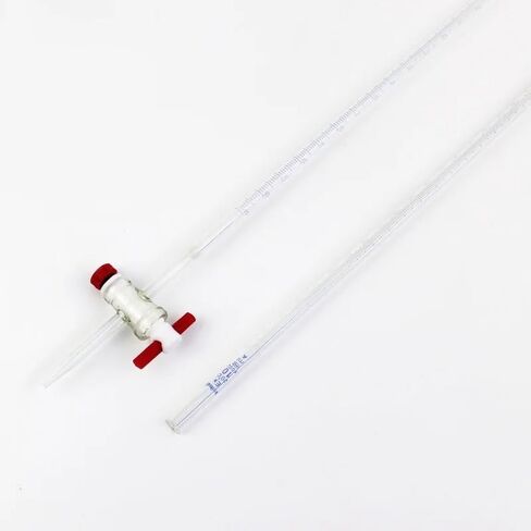 سحاحة 25 مل مع محبس PTFE فئة A معدات الكيمياء المختبرية الزجاجية الشفافة in Kuwait