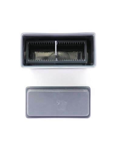 QWORK Microscope Slides Staining Jar and Rack, 24-Slots, 4 Pack, Grey in Saudi Arabia