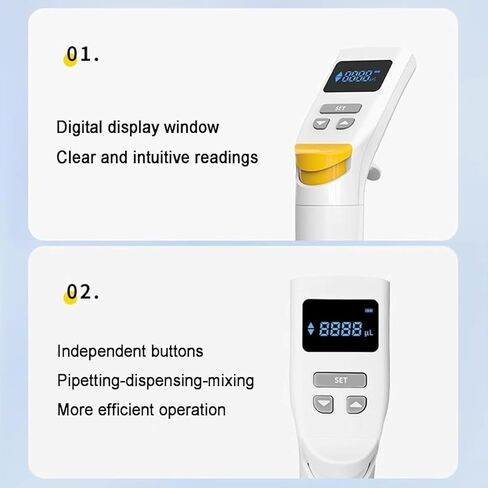 Electric Pipette Controller, 5-200μL Rechargeable Lab Motorized Pipette Filler with LCD Display for Accurate Pipetting and Dispensing in Saudi Arabia