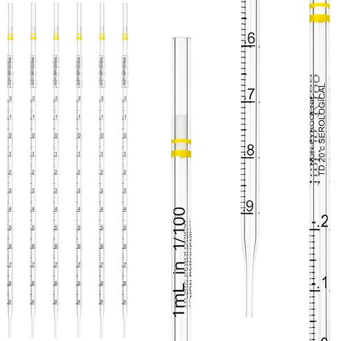 Ryentte 10ml Serological Pipettes,Polystyrene Plastic Serological Pipettes - Individually Packaged, Pack of 50 in Saudi Arabia