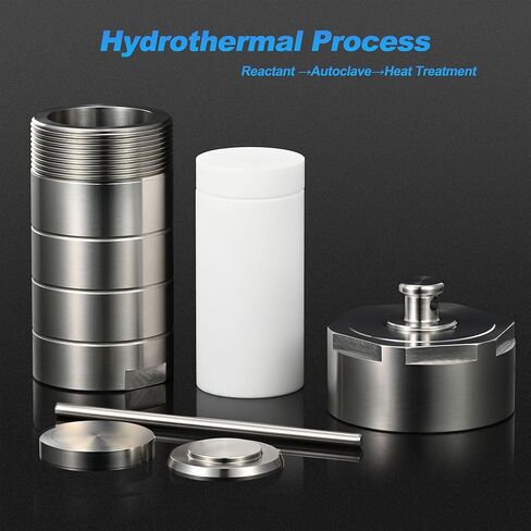 200ml Hydrothermal Autoclave Reactor, 304 Stainless Steel PTFE Lined Hydrothermal Synthesis Autoclave Reactor for Lab Hydrothermal Process Crystal Growth in Saudi Arabia