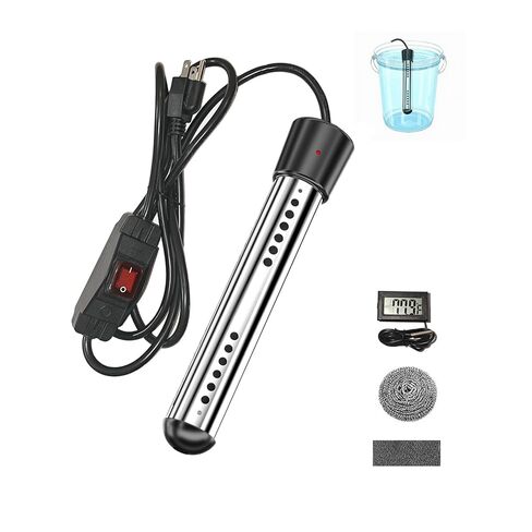 2000W Immersion Water Heater Camping Water Heater with Digital LCD Thermometer 304 Stainless Steel Guard Bucket Auto Power-Off Heater Water for Pool Bathtub Barrel Pot in Kuwait