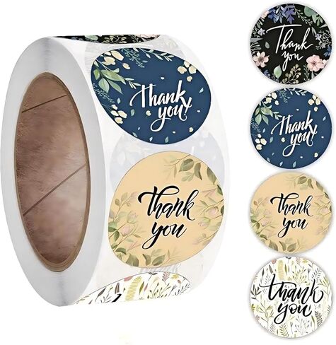 Greenery Thank You Stickers - 1 Inch 8 Floral Frames Design 500 Labels for Small Bussiness,Wedding Favors，Birthday Party Favors,Envelope Seals in Kuwait