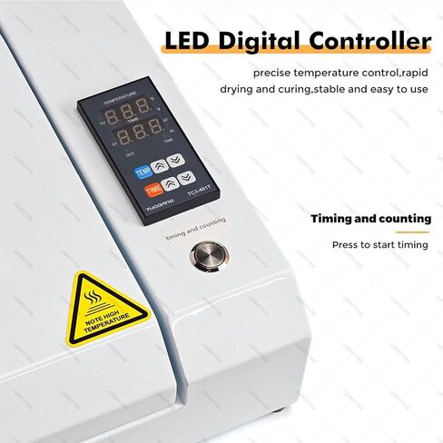 New Upgrade DTF Oven,Double Side Heat Dryer Oven,Fast Curing Heater with LED Digital Controller, 0 to 140℃ Temperature Range,for DTF PET Film Baking in Saudi Arabia