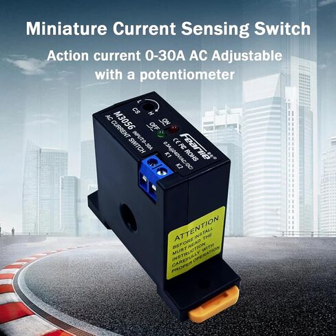 مفتاح التيار المصغر من نودهاوك، مفتاح الاستشعار الحالي، مع القضبان، مرحل مراقبة مستشعر أمبير مغلق عادة، تيار متردد 0-30 أمبير قابل للاكتشاف (M3056) in Kuwait