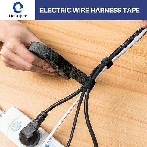 Ockuper Wire Harness Tape, 0.98＂x 49FT 5 Rolls, Wiring Loom Harness, Self-Adhesive Felt Cloth Electrical Tape for Automotive Engines, Harness Wrap Protection,Noise Dampening and Cable Protection,Black in Saudi Arabia