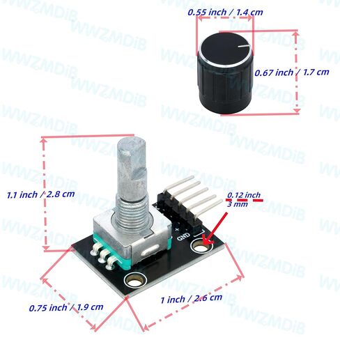 WWZMDiB 6 Pcs 360° Rotary Encoder Module with Push Button Knob Cap Compatible with for Arduino Raspberry Pi ESP32 STM in Saudi Arabia