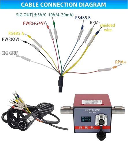 Rotary Tq Sensor Motor Speed Power Measuring Instrument Transducer Build-in OLED Display Force Dynamic Torsion Test(10-100N.M) in Saudi Arabia