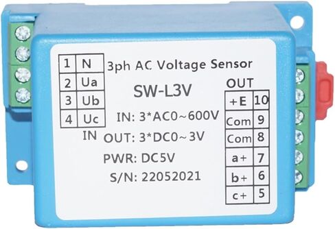 جهاز استشعار الجهد ToolRise ثلاثي الطور AC جهاز إرسال الجهد AC0-5V-600V كشف الجهد 4-20mA 0-5V 10V RS485 مخرج 3PH محول مستشعر الجهد (0-5V Output، AC0-380V_12VDC) in Kuwait