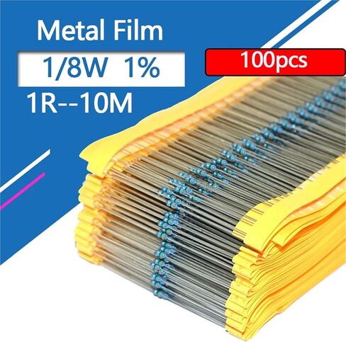 1/8W 1/6W Metal Film Resistor 1R8 2R 2R2 18R 20R 22R 1K8 2K2 22K 220K 1.8 2 2.2 18 20 22 180 200 220 R K M Ohm 1% 0.125W 100Pcs(MF 0.125W 43R 100pcs) in Saudi Arabia