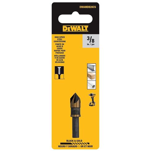 DEWALT 3/8 in. High-Speed Steel Countersink Drill Bit, Black and Gold, 82 Deg. Countersink Cutter (DWAMDB24CS) in Saudi Arabia