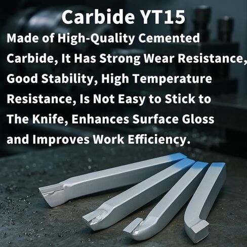 7PCS 5/16" Welding Carbide Lathe Tool Set, YT15 Brazed Carbide Tip Turning Tools for Metal, Steel and Cast Steel, 8mm Lathe Cutter Set for Metalworking, External & Internal Turning, Threading, Parting in Saudi Arabia