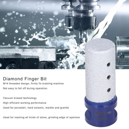 Generic Vacuum Brazed M14 Threaded 25mm Tungsten Carbide Finger Milling Bit for Angle Grinder, Straight Cut, 1 Flute in Saudi Arabia