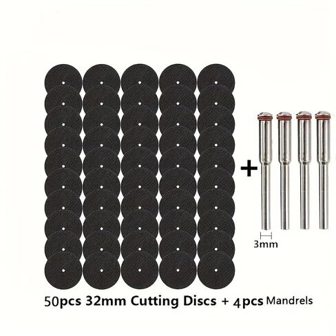 54pcs/Set Iron 50pcs 32mm Metal Cutting DISC 4pcs Central Axis Rotary Tool Circular Saw Blade Cutting Sanding Grinding Wheel in Saudi Arabia