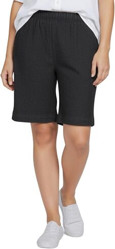 Turtle Bay New York Women's Pull On Denim & Twill Shorts with stretch waist - No zipper or buttons in Kuwait