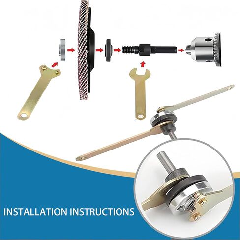 Conversion Angle Grinding Adapter Connecting Rod Kit, Electric Drill Conversion Angle Grinder Accessories with Replacement Grinder Flange Nuts and Spanner Wrench Conversion Tool in Saudi Arabia
