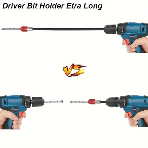 1PCS Long Magnetic Hex Drill Bit Holder - Quick Release, 1/4" Shank Extension for Hard-to-Reach Areas, Durable Chrome Vanadium Steel, 11.8" Hand Tool in Saudi Arabia