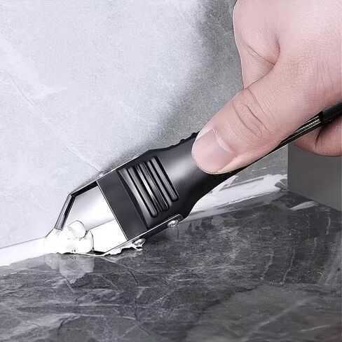 Silicone removal tool set silicone wiper, 5-in-1 silicone gasket sealing nozzle, suitable for kitchen, bathroom, sink, window sealing, Black in Saudi Arabia