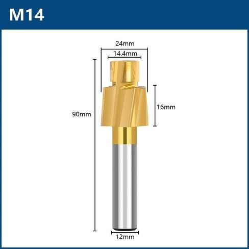 1pcs Countersink End Mill M6-M16 Counterbore TiN Coated 4 Flute HSS Pilot Slotting Cutter for Copper Aluminum Steel Cast Iron(M14) in Saudi Arabia