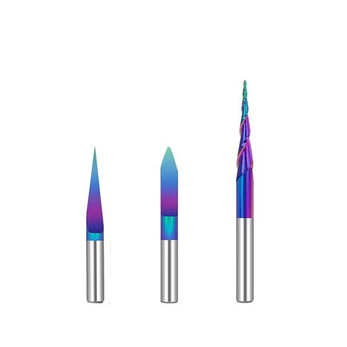 3pcs Nano Blue Coat End Mill CNC Router Bits，CNC Engraving Bit R0.25 2 Flute Ball Nose in Saudi Arabia