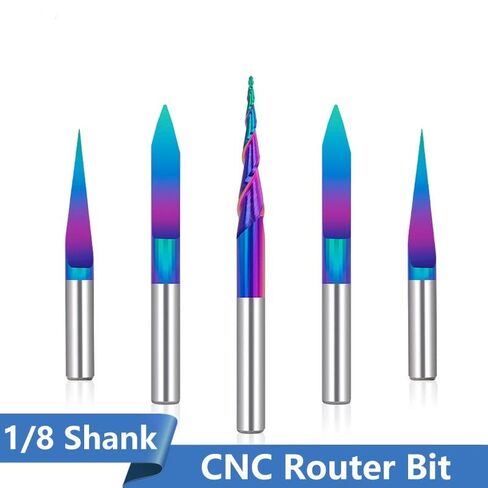 3pcs Nano Blue Coat End Mill CNC Router Bits，CNC Engraving Bit R0.25 2 Flute Ball Nose in Saudi Arabia