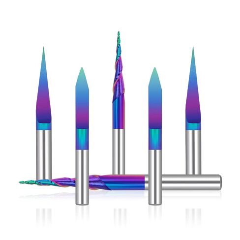 3pcs Nano Blue Coat End Mill CNC Router Bits，CNC Engraving Bit R0.25 2 Flute Ball Nose in Saudi Arabia