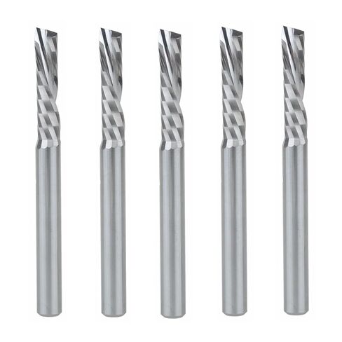 5pcs Tungsten Carbide End Mill 4x17mm Down Cut 1 Flute Cutting Tools Bits CNC Rotary Burrs Set Bit in Kuwait