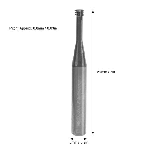 Milling Cutter 3 Flute Metric 60 Degree Tungsten Steel Thread Engraving Tool M5x0.8xD6x50 High Precision Router Bit for Industrial Polishing Mechanical Maintenance in Saudi Arabia