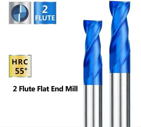 LYZYSNEJ 8Pcs 2-Flute Flat Nose Carbide End Mill 2-12mm CNC Machine Router Bit CNC Machine Tools Nano Blue Coated End Mill for Wood Metal Working in Kuwait