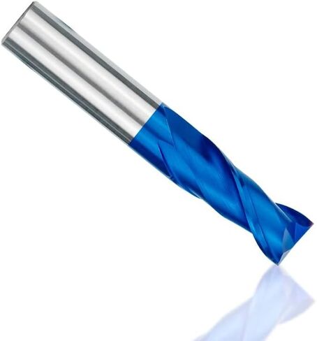 LYZYSNEJ 8Pcs 2-Flute Flat Nose Carbide End Mill 2-12mm CNC Machine Router Bit CNC Machine Tools Nano Blue Coated End Mill for Wood Metal Working in Kuwait