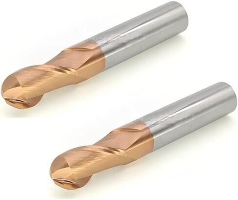 LYZYSNEJ 1Pieces Nano Micro Grain Coating Carbide 2 Short Flute Ball Nose End Mills HRC55 Tungsten Carbide Ball Nose End Mill for 3D Engraving Stainless Steel Iron Copper Milling Cutter in Saudi Arabia
