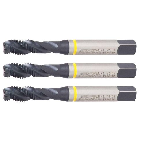 3 قطع من أدوات Sowa مقاس 5/16 بوصة - 18 صنبور فلوت حلزوني - HSSE-V3، حلقة صفراء، خيط UNC، أداء عالي للسبائك والفولاذ المقاوم للصدأ، صنبور آلي للثقوب العمياء، عبوة من 3 قطع in Kuwait