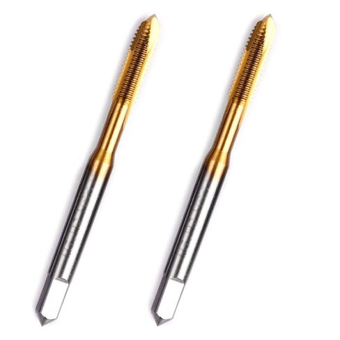 LWCUSNJ 2 قطعة M4 x 0.7 صنبور حلزوني، مطلي بالتيتانيوم، HSS 6542(M2)، صنبور لولبي بقابس حلزوني، لقمة نقر مترية لإصلاح الخيوط (M4 x 0.7) in Kuwait