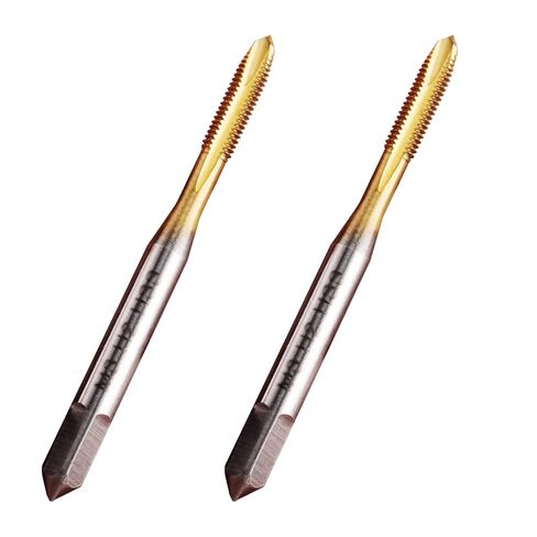 LWCUSNJ 2 قطعة M4 x 0.7 صنبور حلزوني، مطلي بالتيتانيوم، HSS 6542(M2)، صنبور لولبي بقابس حلزوني، لقمة نقر مترية لإصلاح الخيوط (M4 x 0.7) in Kuwait