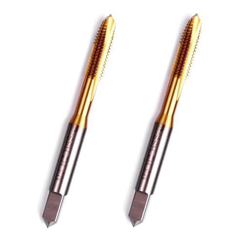 LWCUSNJ 2 قطعة M4 x 0.7 صنبور حلزوني، مطلي بالتيتانيوم، HSS 6542(M2)، صنبور لولبي بقابس حلزوني، لقمة نقر مترية لإصلاح الخيوط (M4 x 0.7) in Kuwait