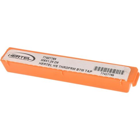 صنبور تشكيل الخيوط Hertel، M8x1.25 متري، حافة سفلية، فولاذ عالي السرعة، لمسة نهائية لامعة/غير مطلية، طول الخيط 1-1/8 بوصة، D9 in Kuwait