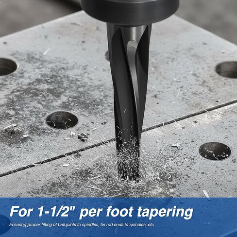 7 Degree Ball Joint Tapered Reamer, 6542 High-Speed Tool Steel Tapered Ball Joint Reamer, Universal Reamer Tie Rod Drill Bit for 1-1/2" Per Foot, Sharp Ball Joint Blade, Precise Size in Saudi Arabia