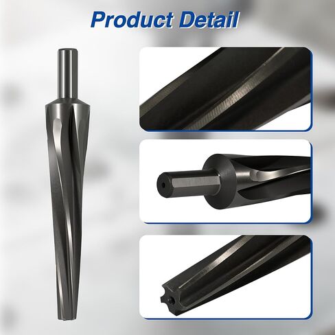 7 Degree Ball Joint Tapered Reamer, 6542 High-Speed Tool Steel Tapered Ball Joint Reamer, Universal Reamer Tie Rod Drill Bit for 1-1/2" Per Foot, Sharp Ball Joint Blade, Precise Size in Saudi Arabia