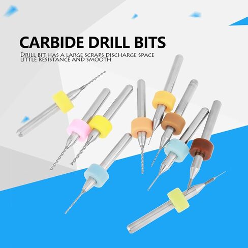 110Pcs 0.11.0mm Tungsten Carbide Drill Bits Straight Shank PCB Drill Bits for PCB Print, Metalworking, Pin Vises in Saudi Arabia