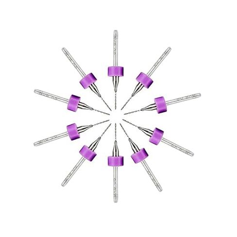 0.5mm Purple PCB Micro Drill Bit, 1/8" Shank Tungsten Carbide for Circuit Board Stone CNC Engraving, 10Pcs in Saudi Arabia
