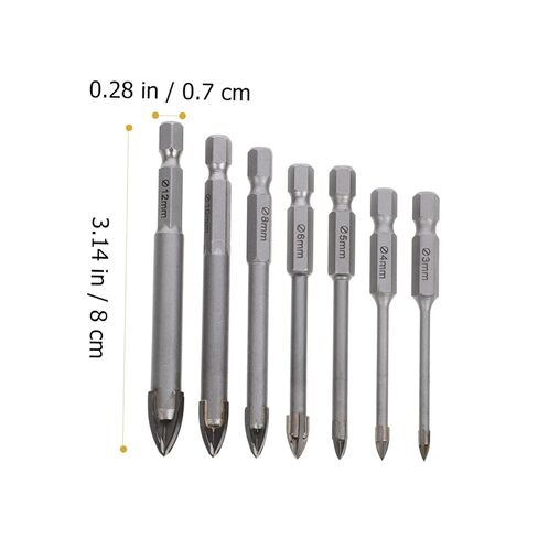 jojofuny 7pcs Ceramic Tile Drill Bits Glass Concrete Cross Bits for Precise Drilling for Ceramic Porcelain Marble in Saudi Arabia
