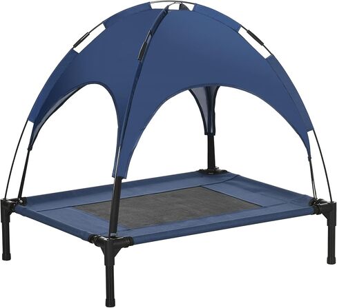 PawHut Elevated Dog Bed with Removable Canopy, Outdoor Dog Cot with UV Protection Canopy Shade, 30 inch Pet Bed for Camping, Gray in Kuwait