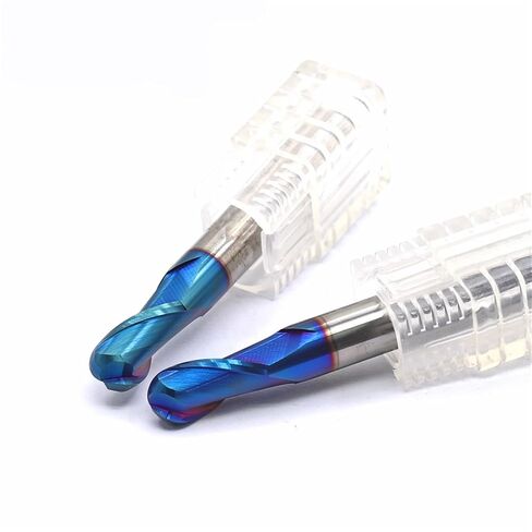 2 Flute HRC65 Ball Nose Endmills 1mm 2mm 3mm 4mm 5mm Machining Tungsten Steel Sprial Milling Cutter Ball Nose End Mill(R5.0x10Dx75L) in Saudi Arabia