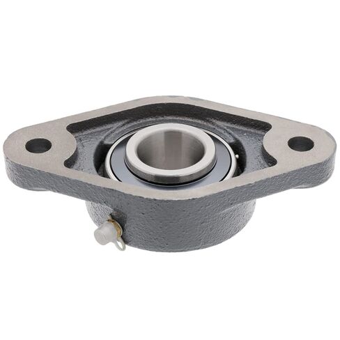 [2-Pack] UCFL206-19 - 2-Bolt Flange-Mount Ball Bearing Unit, Insert Bearing UC206-19, Cast Iron Housing FL206, Bore 1.1875", Set Screw Locking, Contact with Flinger Seal, Bolt Hole Size 11.5mm in Kuwait