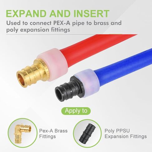 100 حزمة من حلقات التمدد PEX-A مقاس 1/2 بوصة من ORIANSE، وأكمام التمدد F1960، حلقة تعزيز التمدد 1/2 بوصة PEX A مع حلقات إيقاف لنظام أنابيب الأنابيب. in Kuwait