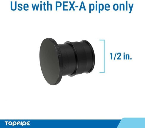 (عبوة من 25) Topaipe 1/2 بوصة PPSU PEX-A توقف نهاية التوصيل، F1960، لأنابيب/أنابيب PEX-A in Kuwait