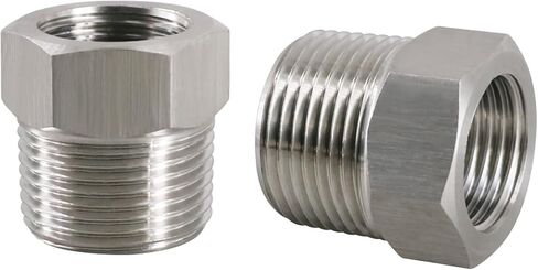 Ini moni Reducer Hex Bushing 1/2 Male to 3/8 Female NPT Thread Reducing Adapter, Stainless Steel High-Pressure Pipe Adapter for Water Line Gas Oil Air Hose Fuel Hydraulic Pipe Fitting, 2900 PSI in Saudi Arabia