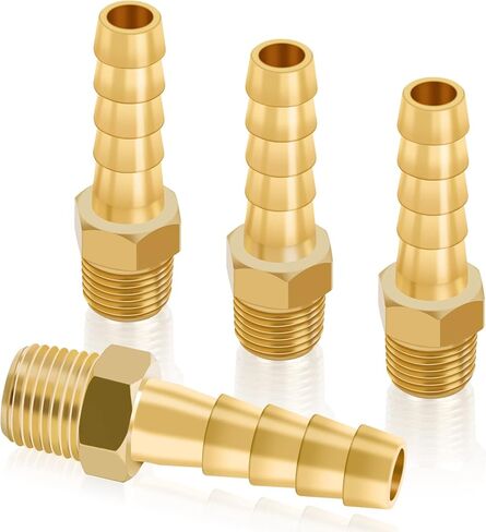 KOOTANS 4 قطع من تركيبات خرطوم النحاس 1/4 بوصة خرطوم بارب إلى 1/8 NPT ذكر خيط خرطوم الهواء تركيبات النحاس السريع مقرنة الهواء M نوع محول موصل المناسب in Kuwait