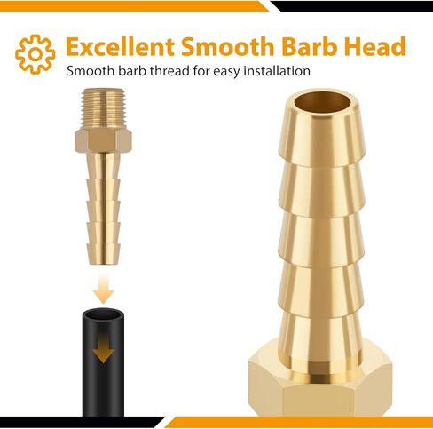 KOOTANS 4 قطع من تركيبات خرطوم النحاس 1/4 بوصة خرطوم بارب إلى 1/8 NPT ذكر خيط خرطوم الهواء تركيبات النحاس السريع مقرنة الهواء M نوع محول موصل المناسب in Kuwait