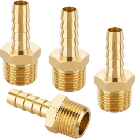 KOOTANS 4 قطع من تركيبات خرطوم النحاس 1/4 بوصة خرطوم بارب إلى 1/8 NPT ذكر خيط خرطوم الهواء تركيبات النحاس السريع مقرنة الهواء M نوع محول موصل المناسب in Kuwait